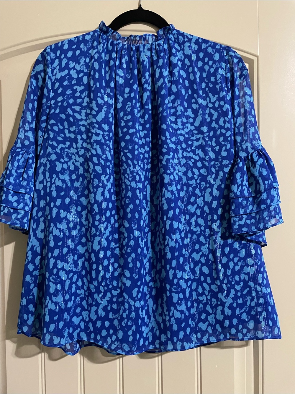 Split Neck Ruffle Blouse - Picture 4 of 5
